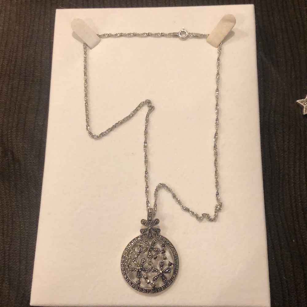 Marcasite sterling silver necklace